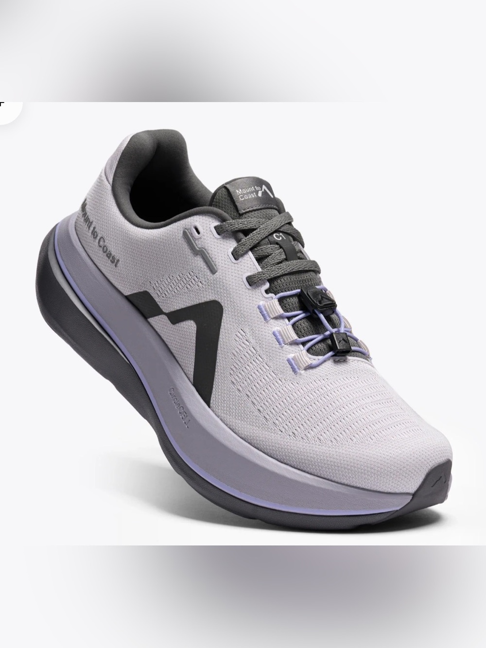 Mount to Coast Lightweight Running Shoe - Light Lavender & Charcoal
